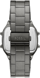 Fossil Retro Digital Black Dial Black Steel Strap Watch for Men - FS5846