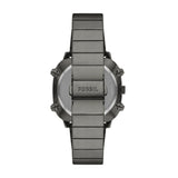 Fossil Retro Analog-Digital Black Dial Grey Steel Strap Watch for Men - FS5892