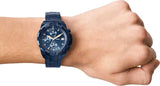 Fossil Bronson Chronograph Blue Dial Blue Steel Strap Watch for Men - FS5916