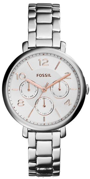 Fossil Jacqueline Multifunction White Dial Silver Steel Strap Watch for Women - ES3738