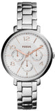 Fossil Jacqueline Multifunction White Dial Silver Steel Strap Watch for Women - ES3738