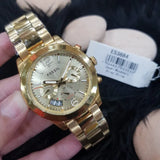 Fossil Boyfriend Gold Dial Gold Steel Strap Watch for Women - ES3884