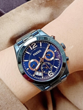 Fossil Perfect Boyfriend Multifunction Blue Dial Blue Steel Strap Watch for Women - ES4093