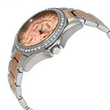 Fossil Riley Multifunction Rose Gold Dial Two Tone Steel Strap Watch for Women - ES4145