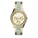 Fossil Stella Multifunction Gold Dial Two Tone Steel Strap Watch for Women - ES4757