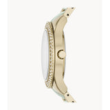 Fossil Stella Multifunction Gold Dial Two Tone Steel Strap Watch for Women - ES4757