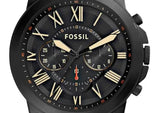 Fossil Grant Chronograph Black Dial Brown Leather Strap Watch for Men - FS5241