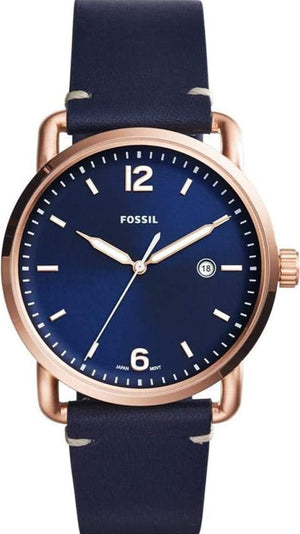 Fossil The Commuter Blue Dial Blue Leather Strap Watch for Men - FS5274