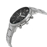 Fossil Neutra Chronograph Black Dial Silver Steel Strap Watch for Men - FS5384