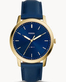 Fossil The Minimalist 3H Analog Blue Dial Blue Leather Strap Watch for Men - FS5789