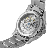 Fossil FB-01 Automatic Skeleton Black Dial Silver Steel Strap Watch for Men - ME3190