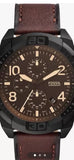 Fossil Bronson Chronograph Brown Dial Brown Leather Strap Watch for Men - FS5875