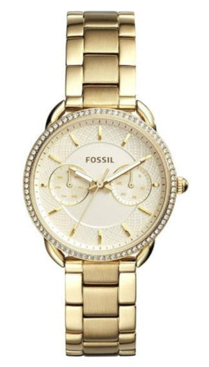 Fossil Tailor Gold Dial Gold Steel Strap Watch for Women - ES4263