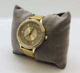 Guess Soiree Diamonds Gold Dial Gold Mesh Bracelet Watch for Women - GW0402L2