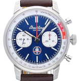 Breitling Top Time B01 Shelby Cobra Blue Dial Brown Leather Strap Watch for Men - AB01763A1C1X1