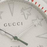 Gucci Dive Quartz White Dial White Rubber Strap Watch For Men - YA136337