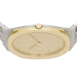 Gucci 25H Quartz Gold Dial Silver Steel Strap Watch for Women - YA163403