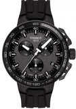 Tissot T Race Cycling Chronograph Black Dial Black Rubber Strap Watch For Men - T111.417.37.441.03