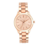 Michael Kors Slim Runway Rose Gold Dial Rose Gold Steel Strap Watch for Women - MK3513