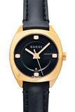 Gucci GG2570 Quartz Black Dial Black Leather Strap Watch For Women - YA142509