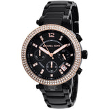 Michael Kors Parker Diamonds Black Dial Black Steel Strap Watch for Women - MK5885