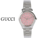 Gucci G Timeless Quartz Pink Dial Silver Steel Strap Watch for Women - YA1265033