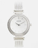 Guess Quartz Silver Dial Silver Mesh Bracelet Watch For Women - W1152L1