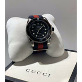 Gucci Dive Black Dial Red & Blue Nylon Strap Watch For Men - YA136210