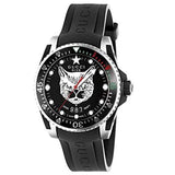 Gucci Dive Feline Black Dial Black Rubber Strap Watch For Men - YA136323