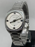 Gucci GG2570 Diamonds White Dial Silver Steel Strap Watch For Women - YA142506