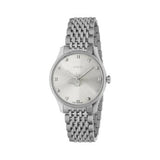 Gucci G Timeless Quartz Silver Dial Silver Steel Strap Watch For Women - YA1264153