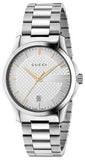 Gucci G Timeless Silver Dial Silver Steel Strap Unisex Watch - YA126442