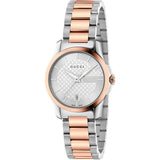 Gucci G Timeless Silver Dial Two Tone Steel Strap Watch For Women - YA126528