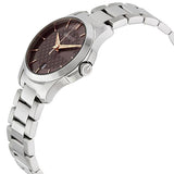 Gucci G Timeless Brown Dial Silver Steel Strap Watch For Women - YA126529