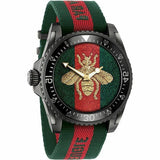 Gucci Dive Green & Red Dial Green & Red Nylon Strap Watch For Men - YA136216