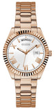 Guess Luna White Dial Rose Gold Steel Strap Watch for Women - GW0308L3