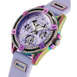 Guess Queen Quartz Purple Dial Purple Silicone Strap Watch For Women - GW0536L4