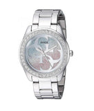 Guess G Twist Diamonds Silver Dial Silver Steel Strap Watch For Women - W1201L1