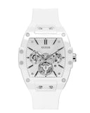 Guess Phoenix Multifunction White Dial White Rubber Strap Watch for Men - GW0203G2