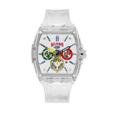 Guess Phoenix J Balvin White Dial Transparent Silicone Strap Watch For Men - V1051M1