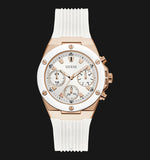 Guess Athena White Dial White Rubber Strap Watch For Women - GW0030L3