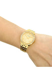 Guess Cosmo Diamonds Gold Dial Gold Steel Strap Watch For Women - GW0033L2