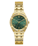 Guess Cosmo Diamonds Green Dial Gold Steel Strap Watch for Women - GW0033L8