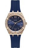 Guess Cosmo Diamonds Blue Blue Dial Blue Silicone Strap Watch for Women - GW0034L4