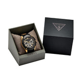 Guess Delta Black Dial Black Rubber Strap Watch for Men - GW0051G2