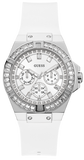 Guess Venus Diamonds White Dial White Rubber Strap Watch for Women - GW0118L3