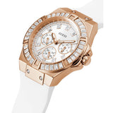 Guess Venus Diamonds White Dial White Rubber Strap Watch for Women - GW0118L4