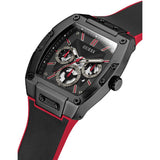 Guess Phoenix Multifunction Black Dial Black & Red Rubber Strap Watch for Men - GW0202G7