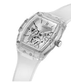 Guess Phoenix Multi Function Silver Dial White Rubber Strap Watch for Men - GW0203G1