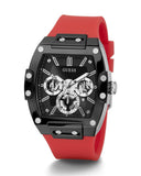 Guess Phoenix Multifunction Black Dial Red Rubber Strap Watch for Men - GW0203G4